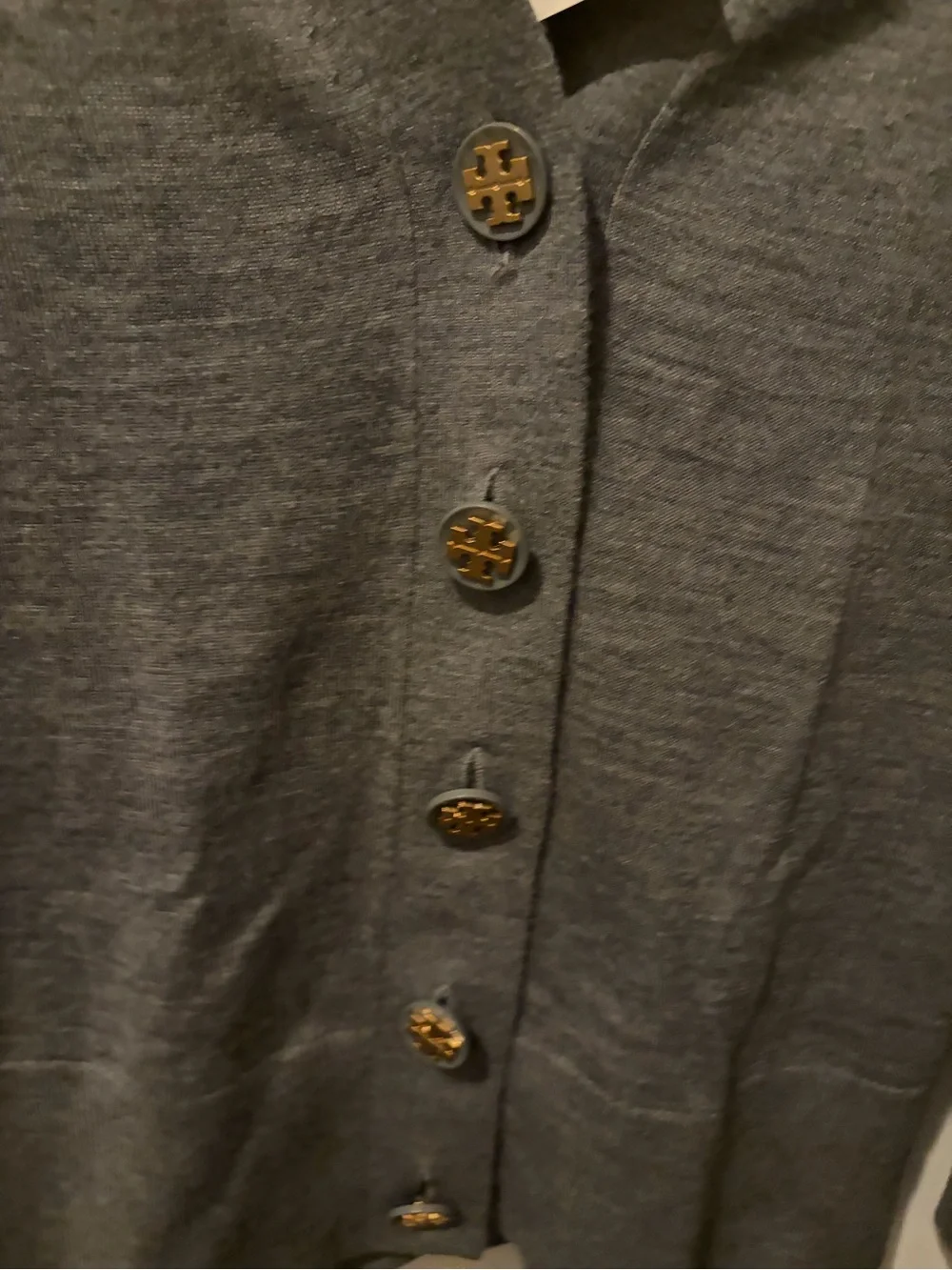 NWT Tory Burch Light Gray V-Neck Button Cardigan